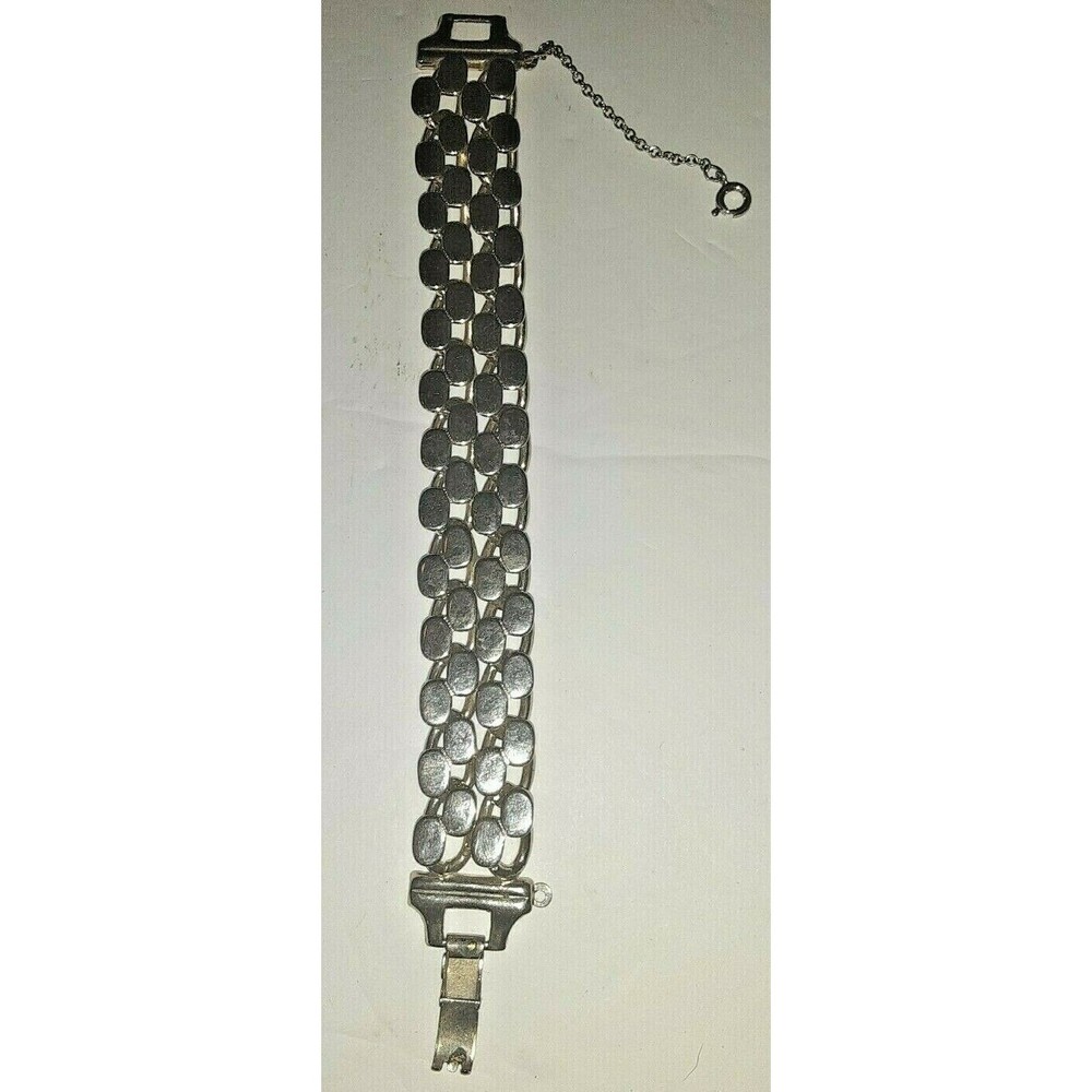 Goldtone Heavy Bracelet With Safety Chain